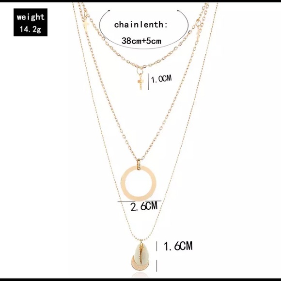 Gold Layered Cross Shell Circle Pendant Necklace - Picture 6 of 8